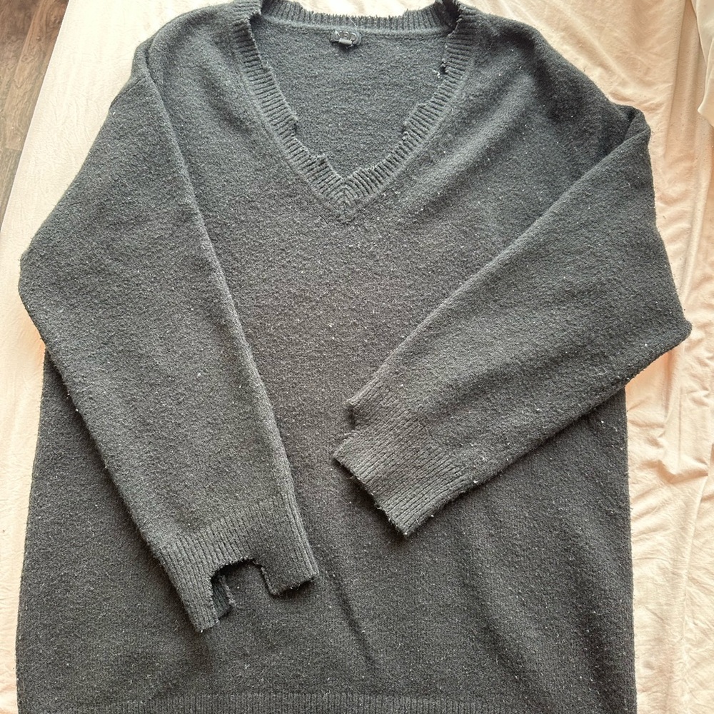 NBD Black V-Neck Sweater Dress